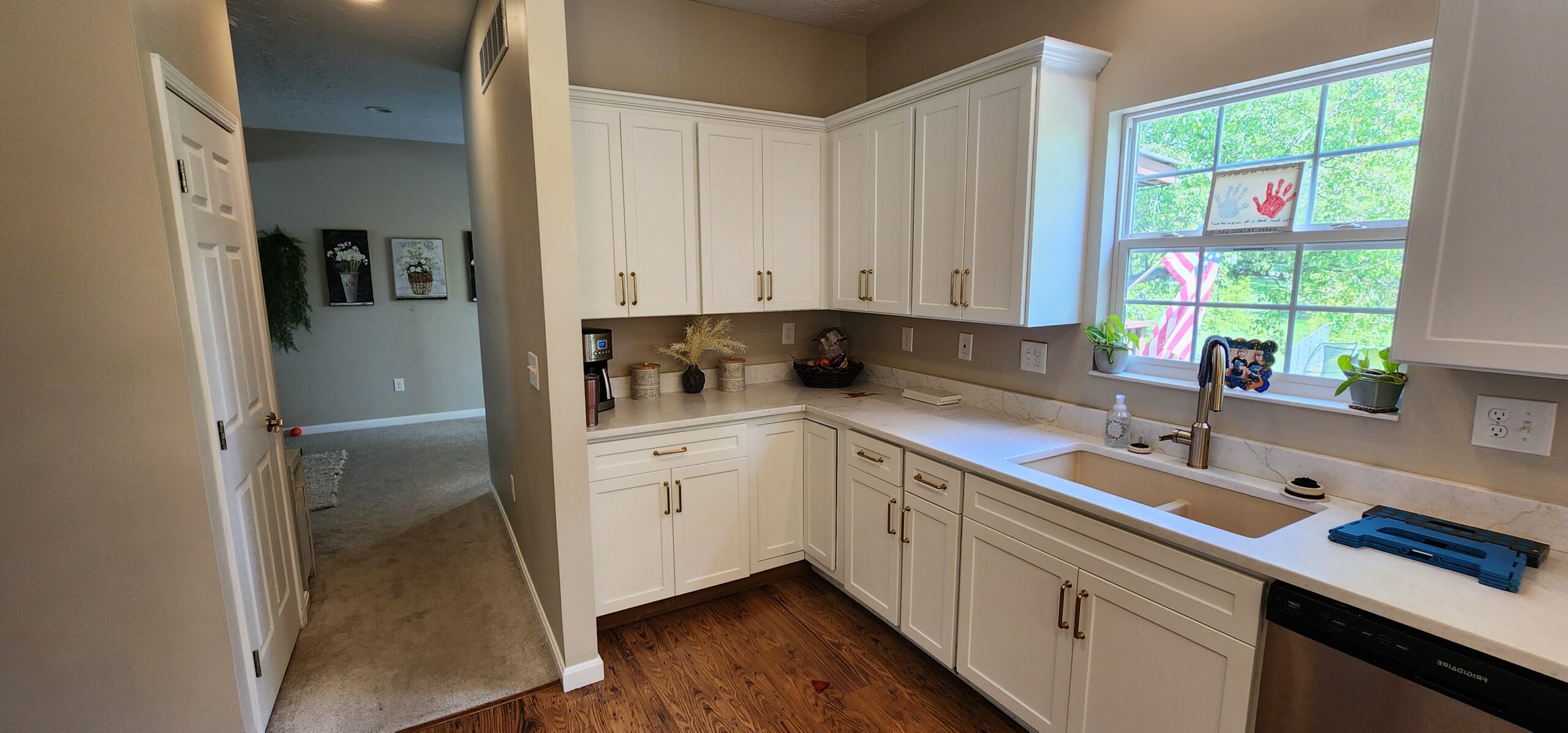 Cabinet refacing work in progress in a Cincinnati kitchen
